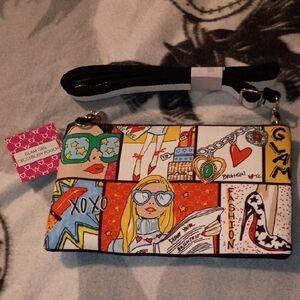 Brighton Blue and White Heart Print Pouch